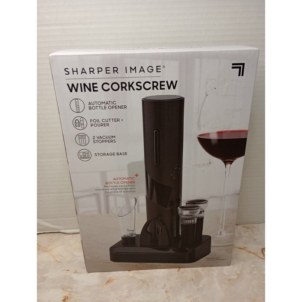 Sharper Image Automatic Wine Opener With Foil Cutter and Storage Base
